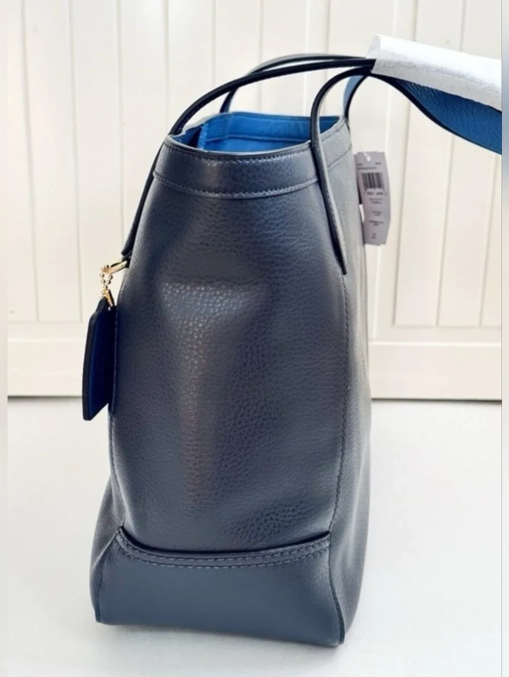 Coach C4063 City Tote Midnight Sky Blue Pebble Leather Shoulder Bag